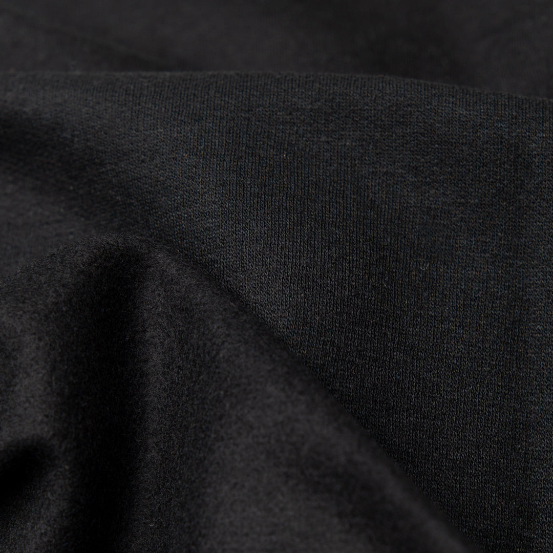 Organic cotton recycled polyester fleece black 11-11.5 oz