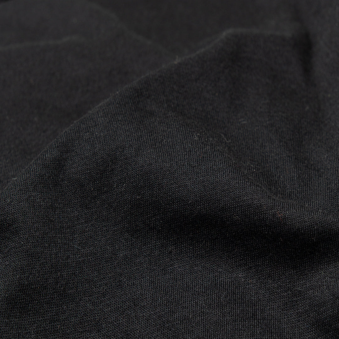 Organic cotton recycled polyester jersey black 8.5-9 oz