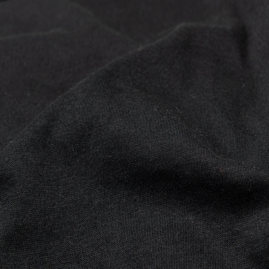 Organic cotton recycled polyester jersey black 8.5-9 oz