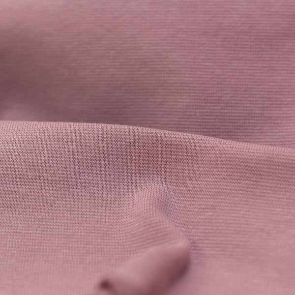 95% Cotton 5% Elastane Melange Ribbing in Dusty Rose 240GSM, OEKO-TEX  100